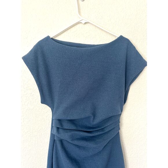 ZARA Draped Wool Blend Midi Dress Size Medium NWT - Picture 3 of 9